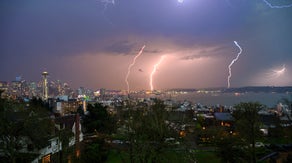 Seattle thunderstorms produce vivid lightning as powerful storm system slams Pacific Northwest